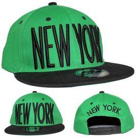 New York GN/BK Snapback Flat Cap