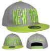 New york gry/gn snapback flat cap