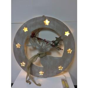 Decoratiune Ren din lemn + led