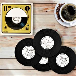 Set suporturi pentru pahare Disc  Vinyl  Music