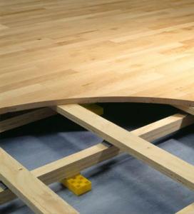 Parchet prefabricat din lemn masiv pentru uz sportiv de tip DuoBAT 110+