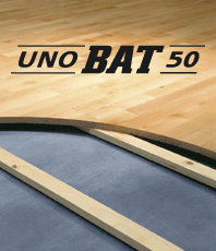 Parchet prefabricat din lemn masiv pentru uz sportiv de tip UnoBAT 50