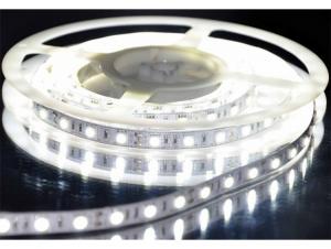 Banda LED-uri SMD 5050-60/M cu alimentator si lumina alba rece