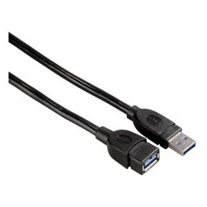 Cablu extensie Hama, USB 3.0, 3 m, Negru