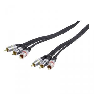 Cablu profesional RCA HQ, 3 x RCA tata, 5 m