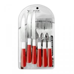 Set tacamuri 6 piese DeKassa DK-89051, inox, Rosu