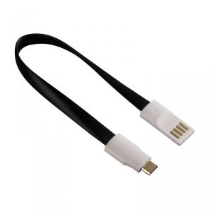 Cablu date/incarcare magnet Hama, USB-micro USB, Negru