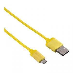 Cablu de date Super Soft Hama, USB-micro USB, Galben