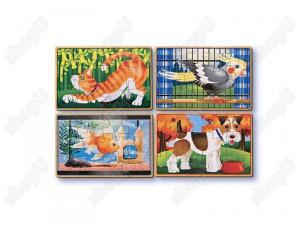 Set 4 puzzle animale de companie