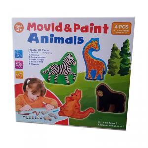 Set creativ de modelat si pictat Mould & Paint Animals