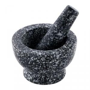 Mojar cu pistil Renberg, granit, 11 x 7 cm, Negru