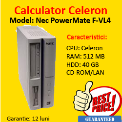 Calculatoare second Nec PowerMate F-VL4, Celeron 2.0Ghz, 512Mb, 40Gb, CD-ROM