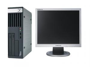 Calculator Fujitsu Esprimo E5925 Desktop, Intel Core 2 Duo E8300, 2.83Ghz, 2Gb, 160Gb SATA, DVD-RW cu Monitor LCD