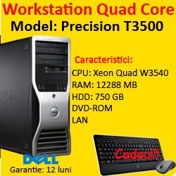 Workstation Dell Precision T3500, Xeon Quad Core W3530, 2.93Ghz, 12Gb, 750Gb, DVD-ROM, Nvidia FX580