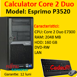 Calculatoare second hand Fujitsu P3520, Core 2 Duo E7300, 2.66Ghz, 2Gb DDR2, 160Gb SATA, DVD-RW