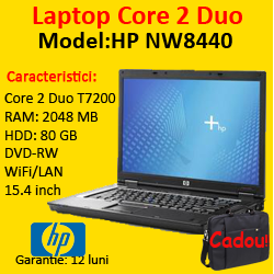 Laptopuri HP Compaq NW8440 Mobile Workstation, Intel T7200, 2.0 ghz, 2gb, 80Gb HDD, 15 inci