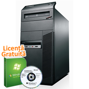 Windows 7 Premium + Unitate PC SH Lenovo M81, Intel Pentium Dual Core G630, 2.7Ghz, 4Gb DDR3, 250Gb SATA II, DVD-ROM