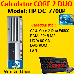 Calculator Second Hand HP DC 7700P, Core 2 Duo E6300, 1.86Ghz, 2Gb DDR2, 80Gb, DVD-ROM