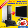 Calculator Second Hand HP DC5750 DESKTOP, AMD ATHLON X2 4400+, 2 GB, 80 HDD, DVD + Monitor LCD