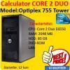 Sistem Second Dell Optiplex 755, Core 2 Duo E6550, 2.33Ghz, 2Gb DDR2, 80 Gb HDD, DVD-ROM