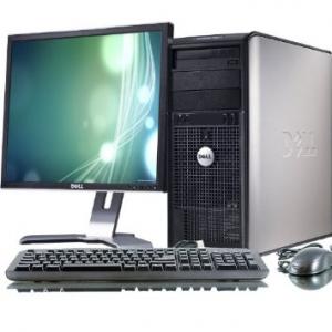 Pachet PC  Dell Optiplex 380, Intel Pentium Dual Core E5300, 2.60Ghz, 1Gb DDR3, 80Gb HDD, DVD-RW cu Monitor LCD