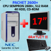 Pachet second hand 2600+ 512ram/ 40hdd/ cd + lcd17