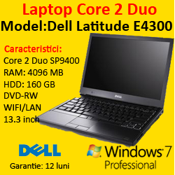 Dell Latitude E4300, Core 2 Duo SP9400, 2.4Ghz, 250Gb, 4096Mb DDR3, DVD-RW + Windows 7 Pro