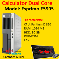 Fujitsu Esprimo E5905, Pentium D 820, 2.8Ghz, 1Gb, 80 HDD, DVD-ROM