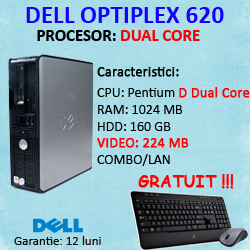 Dell optiplex GX620 Desktop, Dual Core, 2.8ghz, 1024 Mb, 160 gb, COMBO