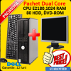 Pachet Ieftin Dell Optiplex GX755, Dual Core E2180, 1024 MB RAM, 80 GB HDD, DVD + Monitor LCD