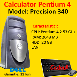 Workstation Second Hand Dell Precision 340, Pentium 4, 2.53Ghz, 2GB DDR ECC, 20Gb IDE