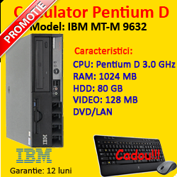 Dual Core 2.8 GHz, IBM MT-M 9632, 1 GB RAM, 80 HDD, DVD