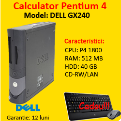 Calculator Ieftin Dell GX 240, Intel Pentium 4 1.8Ghz, 512Mb, 40Gb HDD, CD-RW