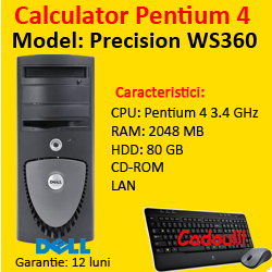 WorkStation Ieftin Dell Precision WS360, Intel Pentium 4, 3.4Ghz, 2Gb, 80, CD-ROM