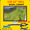 Monitor LCD Wide Dell 2208WFP, 22 inci LCD, 1680 x 1050