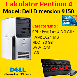 Dell Dimension 9150, Intel pentium 4, 3.0Ghz, 1Gb DDR2, 80Gb SATA, DVD-ROM