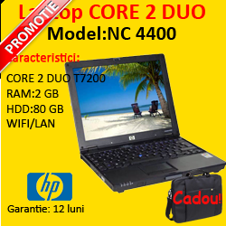 NOTEBOOK HP COMPAQ NC4400 Intel Core 2 Duo T7200, 2 GB RAM, 80GB HDD, 12.1 inch