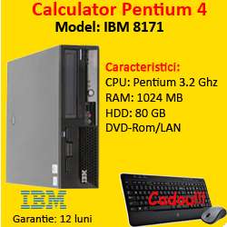 Unitate desktop IBM ThinkCentre 8171, Pentium 4, 3.2Ghz, 1Gb, 80Gb SATA, DVD-ROM