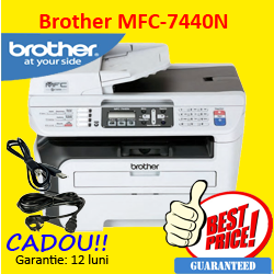 Multifunctionala Second Hand Laser Brother MFC-7440N, 23ppm, Copiator, Scanner, Fax, Retea