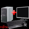 Pachet PC Fujitsu P3500 Intel Pentium Dual Core E2160, 1.8Ghz, 2Gb DDR2, 160Gb, DVD-RW + Monitor LCD