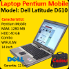 Laptop second dell latitude d610, pentium m 1.73ghz, 1280mb ddr2, 40gb