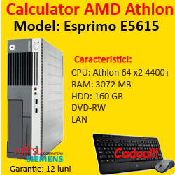Calculator Fujitsu Siemens E5625, AMD Athlon 64 x 2 Dual Core 4400+, 2.3Ghz, 3Gb, 160Gb, DVD-RW