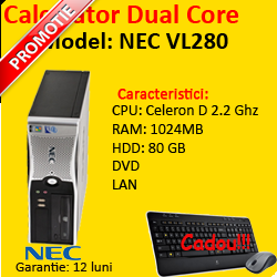 Calculator Second Hand NEC VL280 DESKTOP, 1024 RAM, 80 GB, DVD