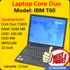 Laptop second ibm t60, intel core duo t2400, 1.83ghz, 2gb ddr2, 100gb,