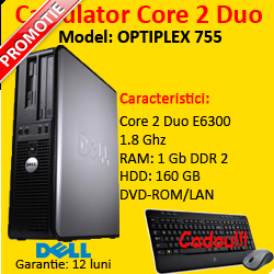 Unitate desktop Dell Optiplex GX755 Desktop, Intel Core 2 Duo E6300, 1.8 Ghz, 1Gb DDR2, 160Gb, DVD