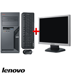 PC Lenovo ThinkCentre 9389, Tower, Core 2 DUO E6300, 1.87 GHz, 2GB DDR, 80GB HDD, DVD-ROM + Monitor LCD