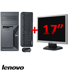 Calculator second Lenovo ThinkCentre 9389, Tower, Core 2 DUO E6300, 1.87 GHz, 2GB DDR, 80GB HDD, DVD-ROM + Monitor LCD 17 inch