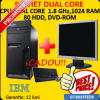 Pachet IBM 6086, Intel Dual Core E2160, 1.8GHZ, 1GB, 80GB HDD, DVD-ROM + Monitor LCD