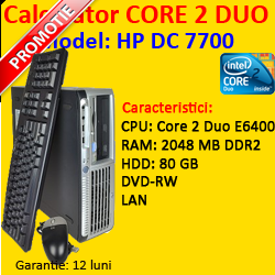 Calculator HP DC 7700P, Intel Core 2 DUO E6400, 2048 Mb RAM, 80 Gb HDD