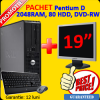 Pachet ieftin DELL GX520 SFF, Intel Pentium D, 2.8 Ghz, 2048Mb, 80Gb, DVD + LCD 19 inci